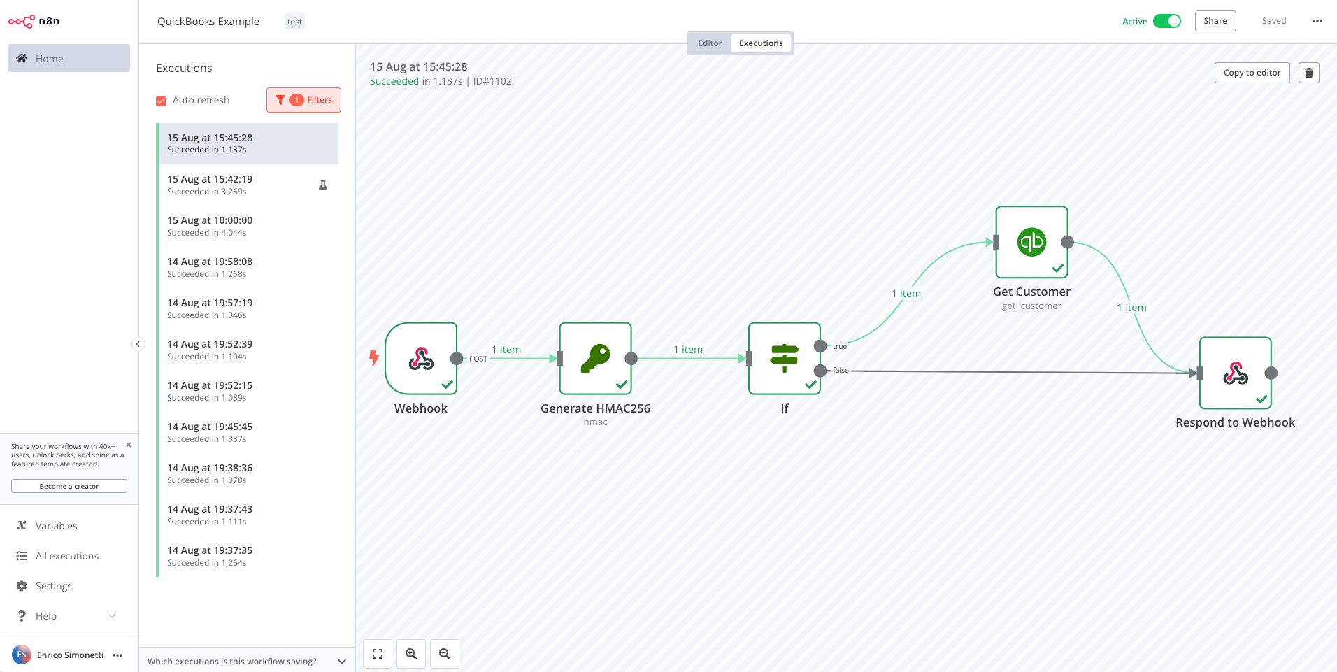 QuickBooks Online automation with n8n